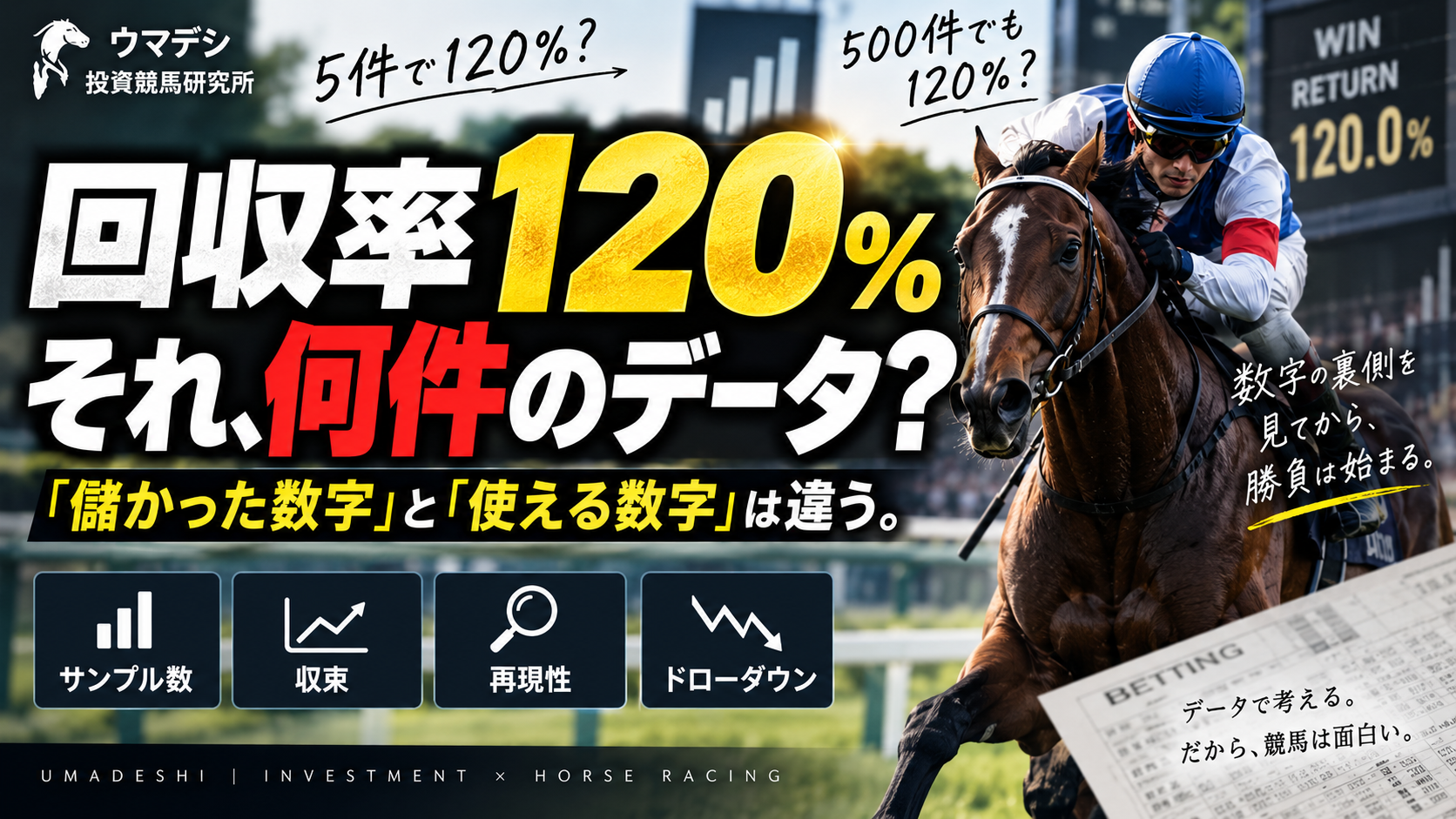 競馬の回収率120%をサンプル数と再現性から検証する方法