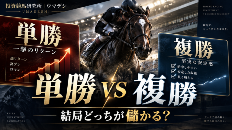 競馬の単勝と複勝の回収率と的中率を比較