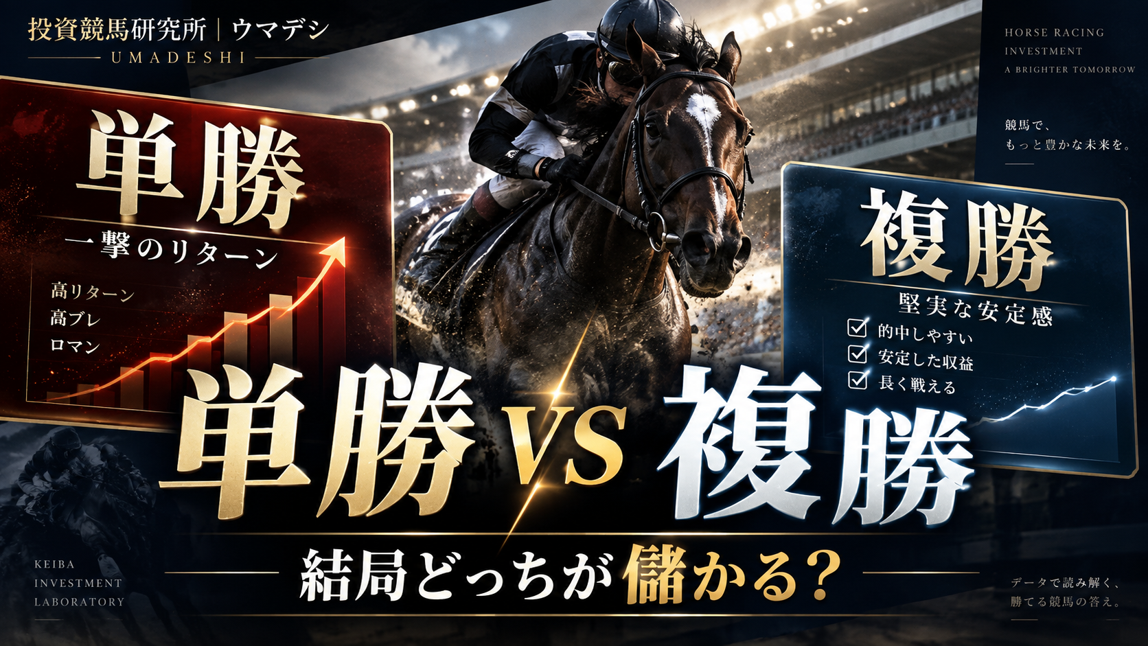 競馬の単勝と複勝の回収率と的中率を比較