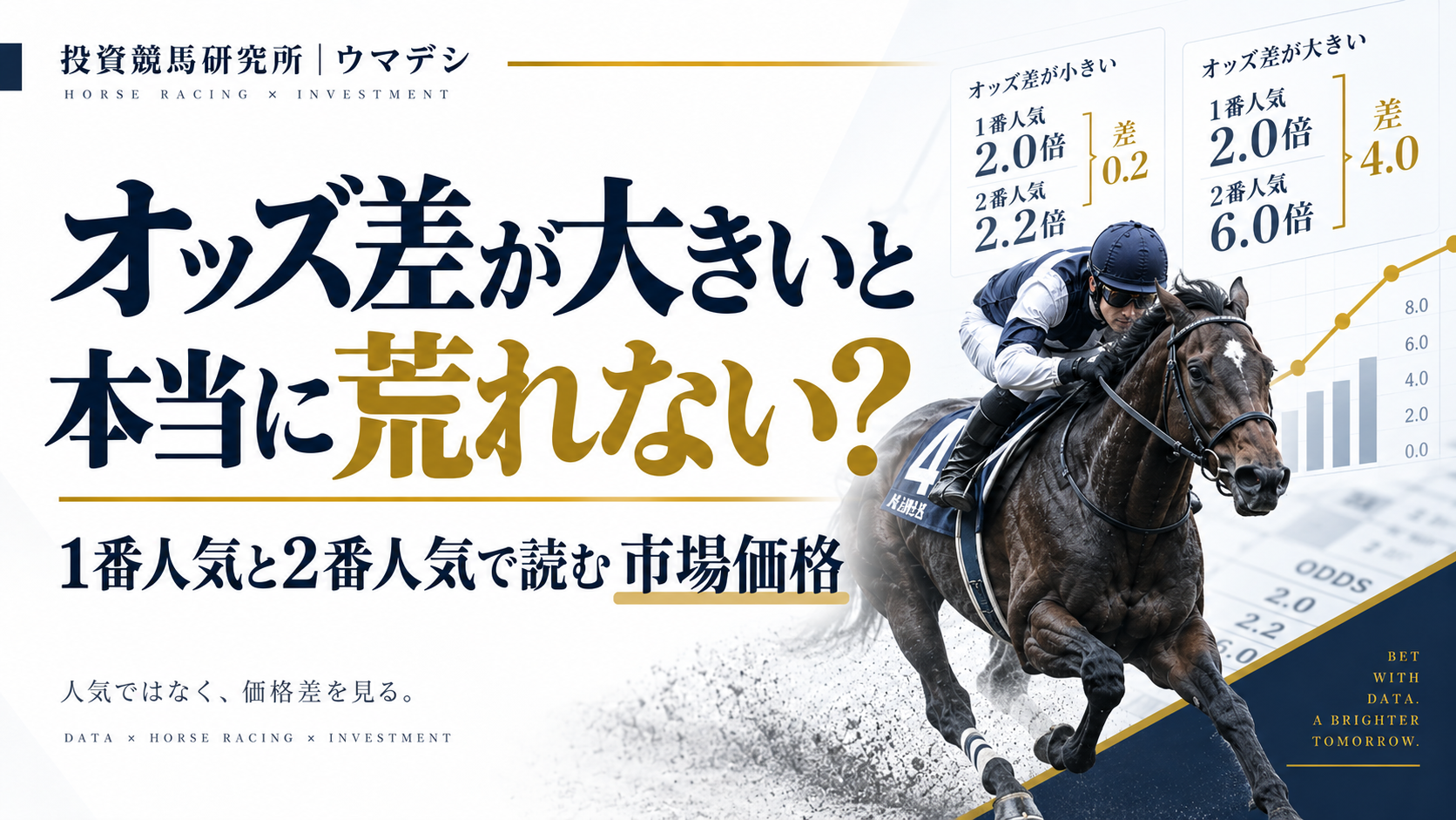 1番人気と2番人気のオッズ差から競馬の荒れやすさを分析
